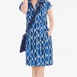 Chico's ZENERGY XL Neema Ikat Half-Zip Golf Dress 4 Way Stretch Athleisure